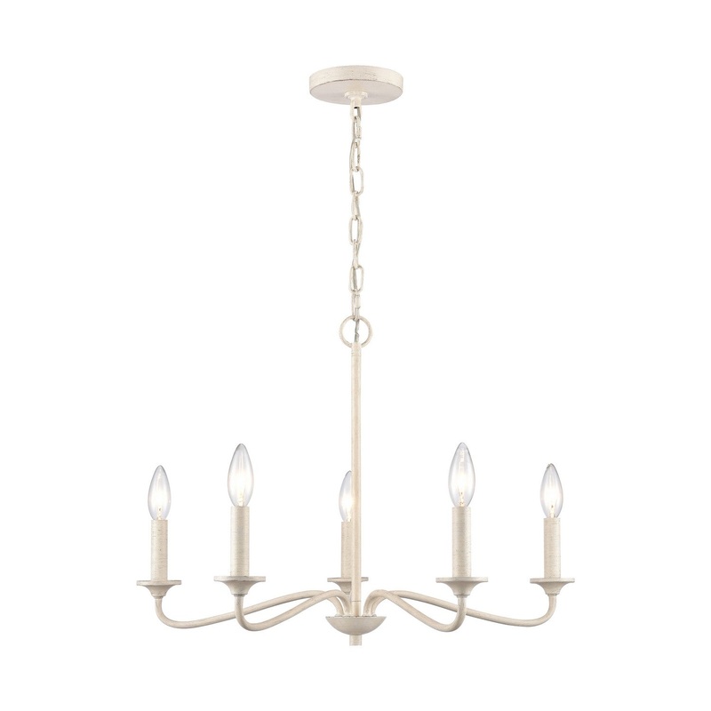 Quinn 5-Light Chandelier in Antique White