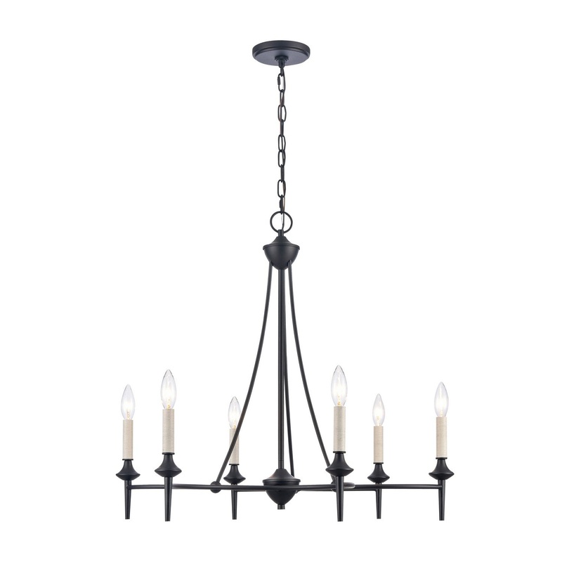 Solomon 6-Light Chandelier in Matte Black