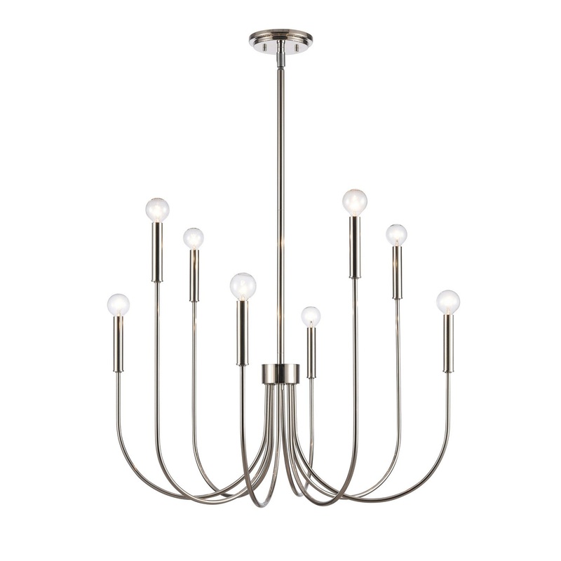 Ulla Eight Light Chandelier in Polished Nickel