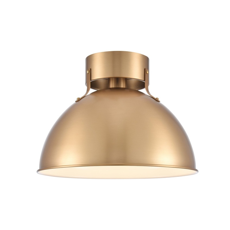 Zayne 1-Light Semi Flush Mount in Brushed Gold