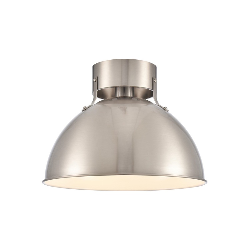 Zayne 1-Light Semi Flush Mount in Brushed Nickel