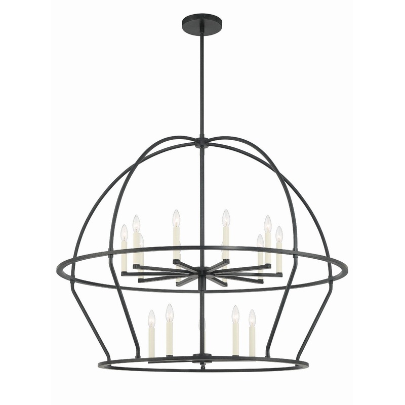 Abbott 15-Light Chandelier in Black