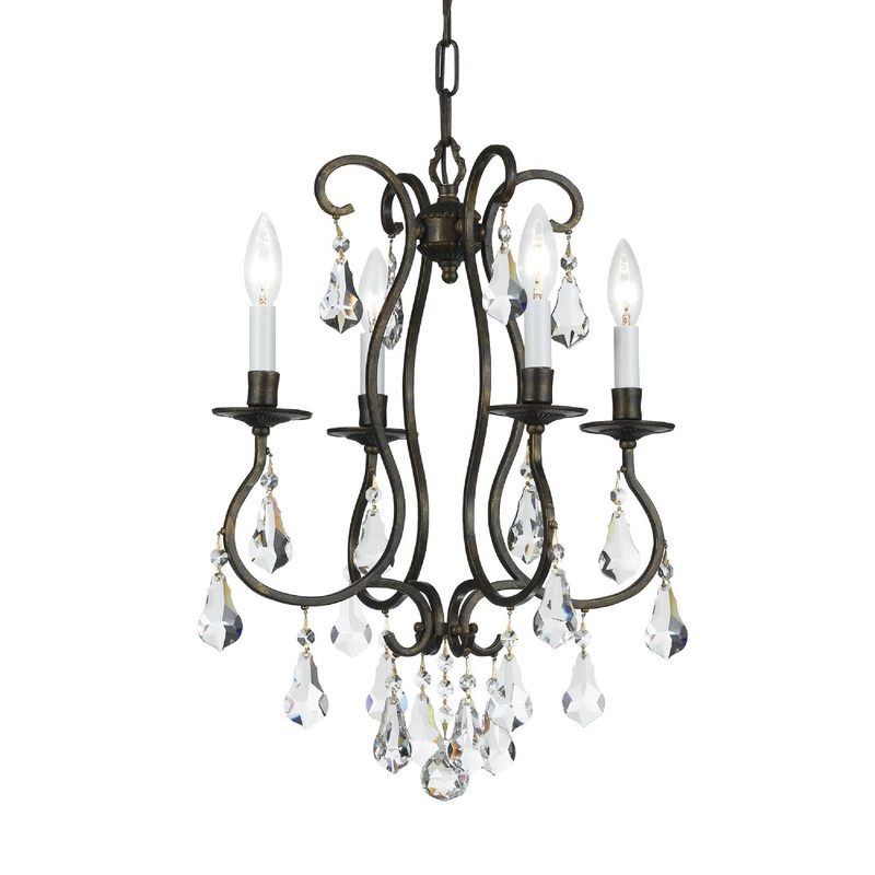Ashton 4-Light Mini Chandelier in English Bronze