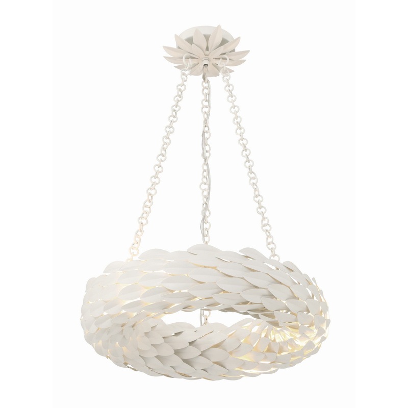 Broche LED Chandelier in Matte White