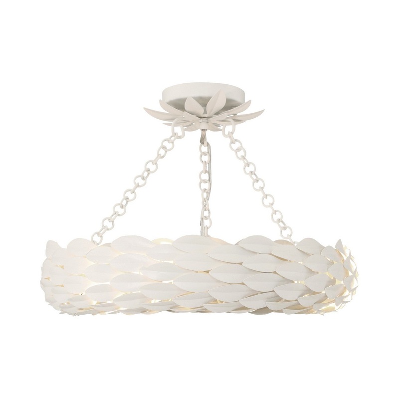 Broche LED Semi-Flush Mount in Matte White
