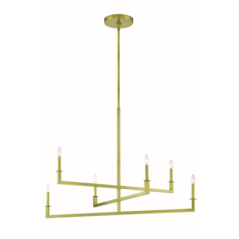 Dante 6-Light Chandelier in Aged Brass