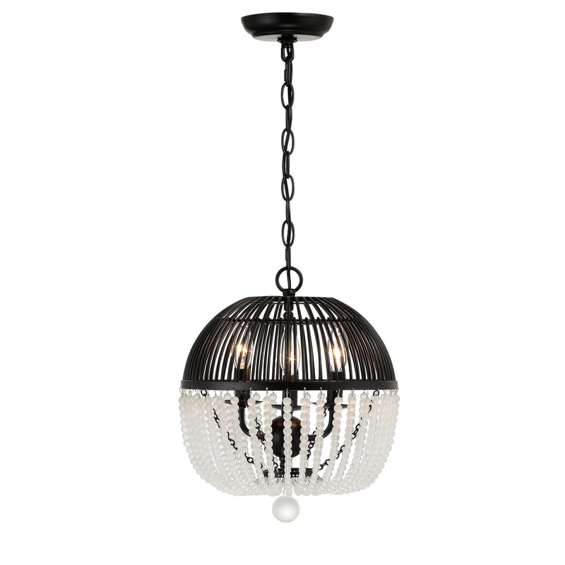 Duval 3-Light Mini Chandelier in Matte Black