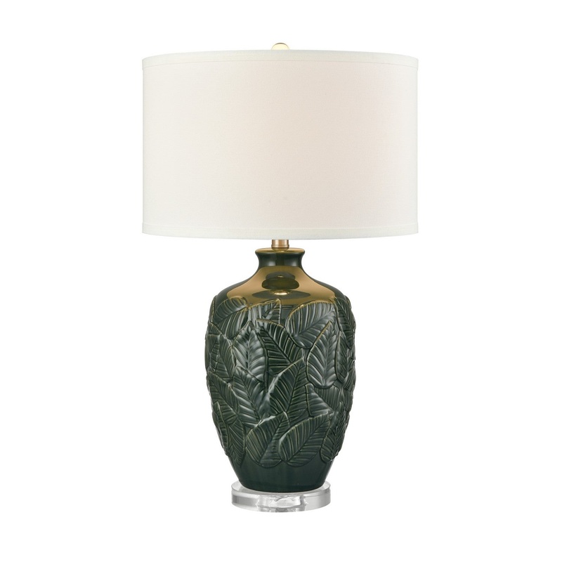 Goodell 1-Light Table Lamp in Green