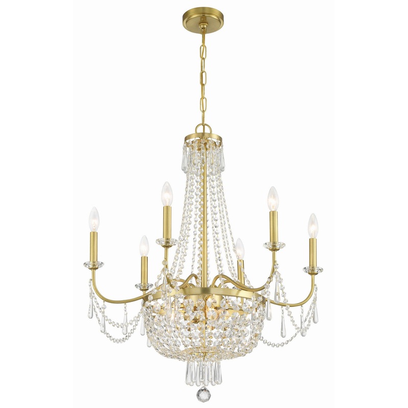 Haywood 9-Light Chandelier in Aged Brass