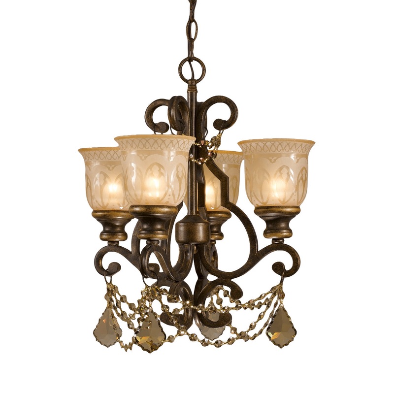 Norwalk 4-Light Mini Chandelier in Bronze Umber