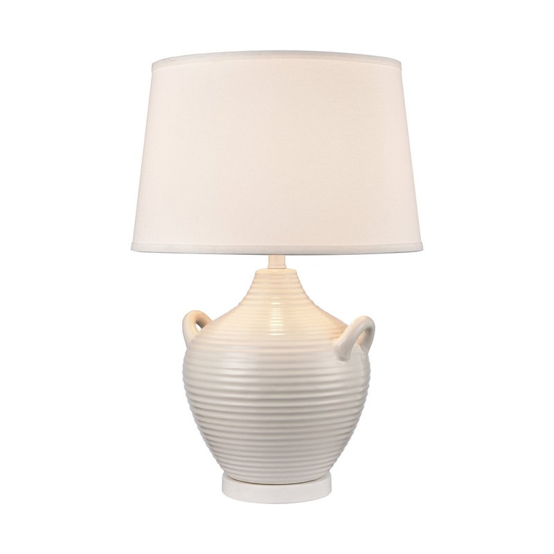 Oxford 1-Light Table Lamp in Gloss White