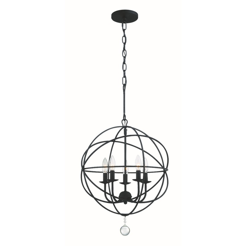 Solaris 5-Light Mini Chandelier in Black