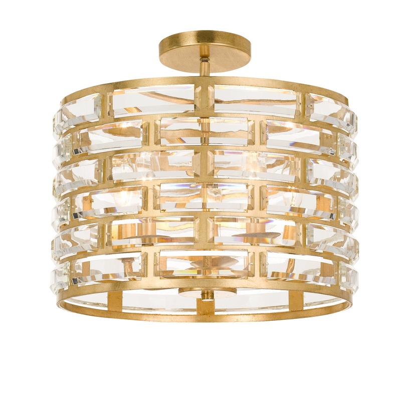 Meridian 5-Light Ceiling Mount in Antique Gold