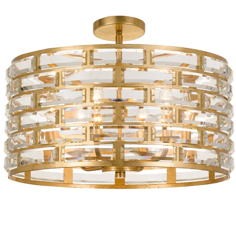Meridian 6-Light Ceiling Mount in Antique Gold