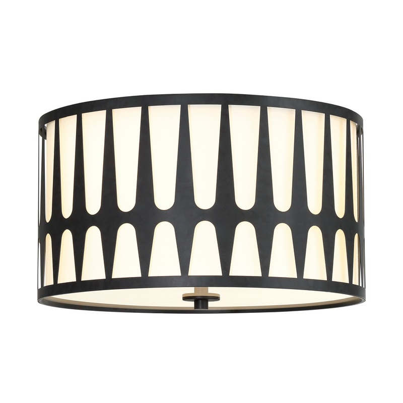 Royston 3-Light Ceiling Mount in Black