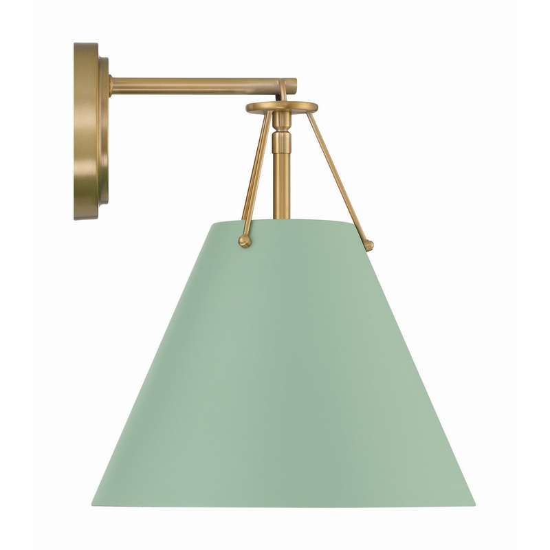 Xavier 1-Light Task Sconce in Vibrant Gold & Green