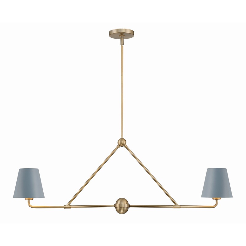 Xavier 2-Light Chandelier in Vibrant Gold & Blue