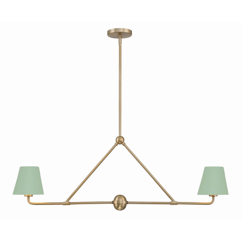 Xavier 2-Light Chandelier in Vibrant Gold & Green