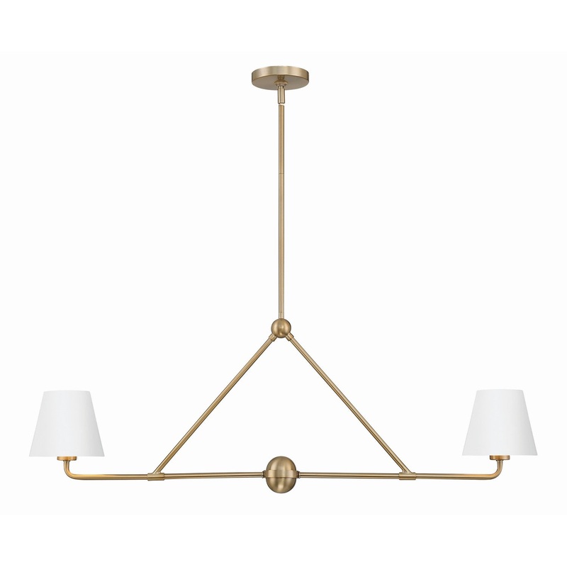 Xavier 2-Light Chandelier in Vibrant Gold & White