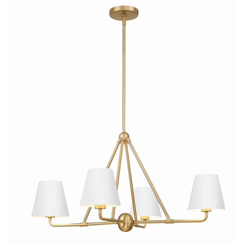 Xavier 4-Light Chandelier in Vibrant Gold & White