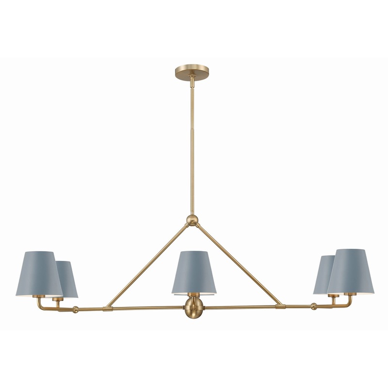 Xavier 6-Light Chandelier in Vibrant Gold & Blue