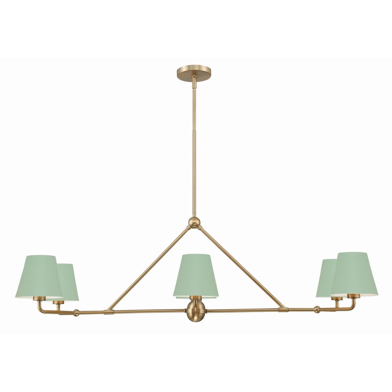 Xavier 6-Light Chandelier in Vibrant Gold & Green