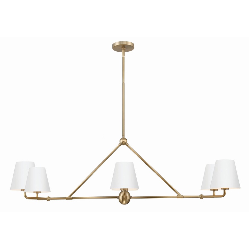 Xavier 6-Light Chandelier in Vibrant Gold & White