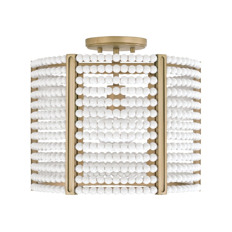 Brynn 1-Light Semi-Flush Mount in Aged Brass Painted