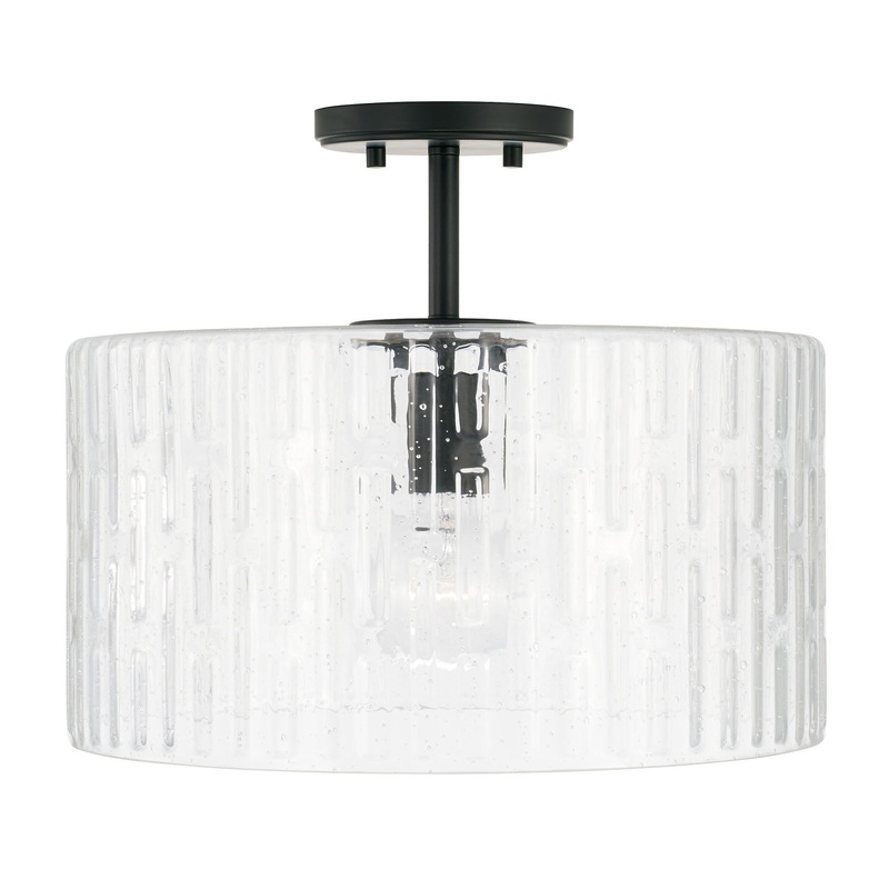 Emerson 1-Light Semi-Flush Mount in Matte Black