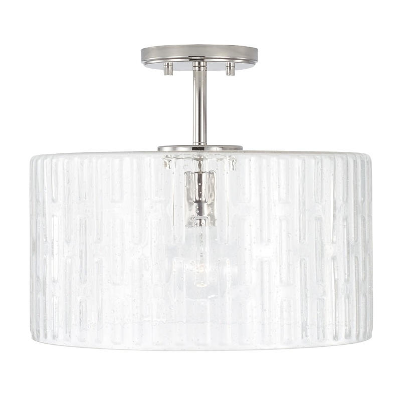 Emerson 1-Light Semi-Flush Mount in Polished Nickel
