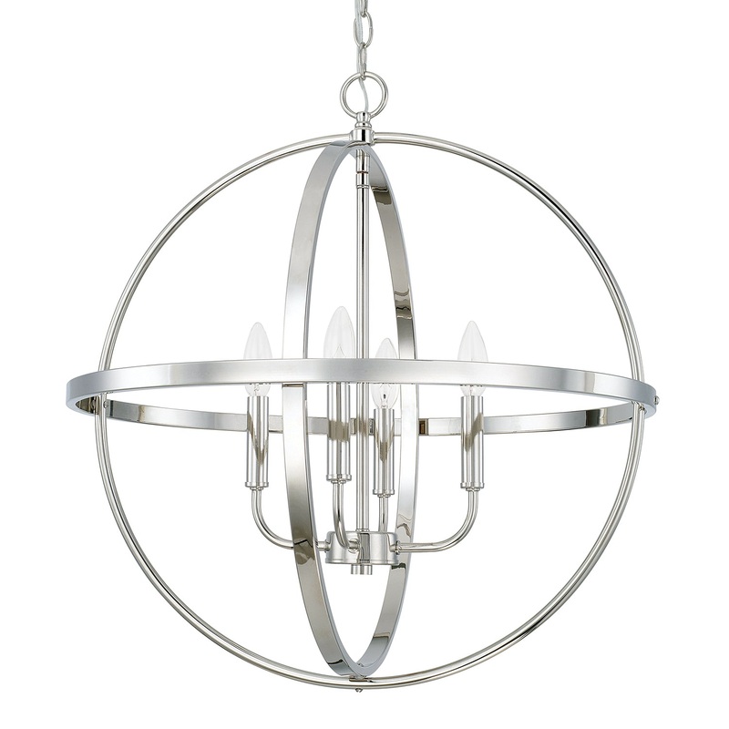 Hartwell 4-Light Pendant in Polished Nickel