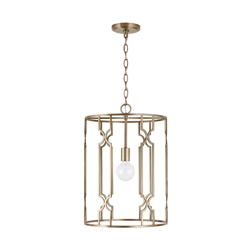 Jordyn 1-Light Pendant in Aged Brass