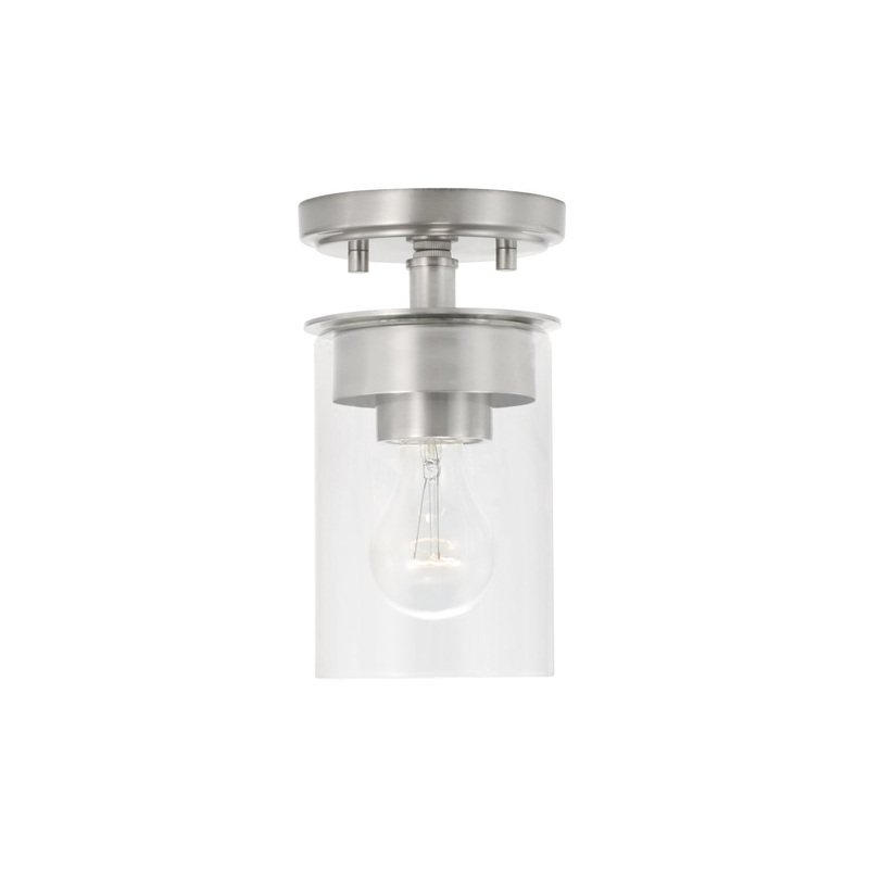 Mason 1-Light Semi-Flush Mount in Brushed Nickel