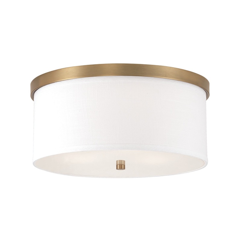 Midtown 3-Light Flush Mount in Aged Brass