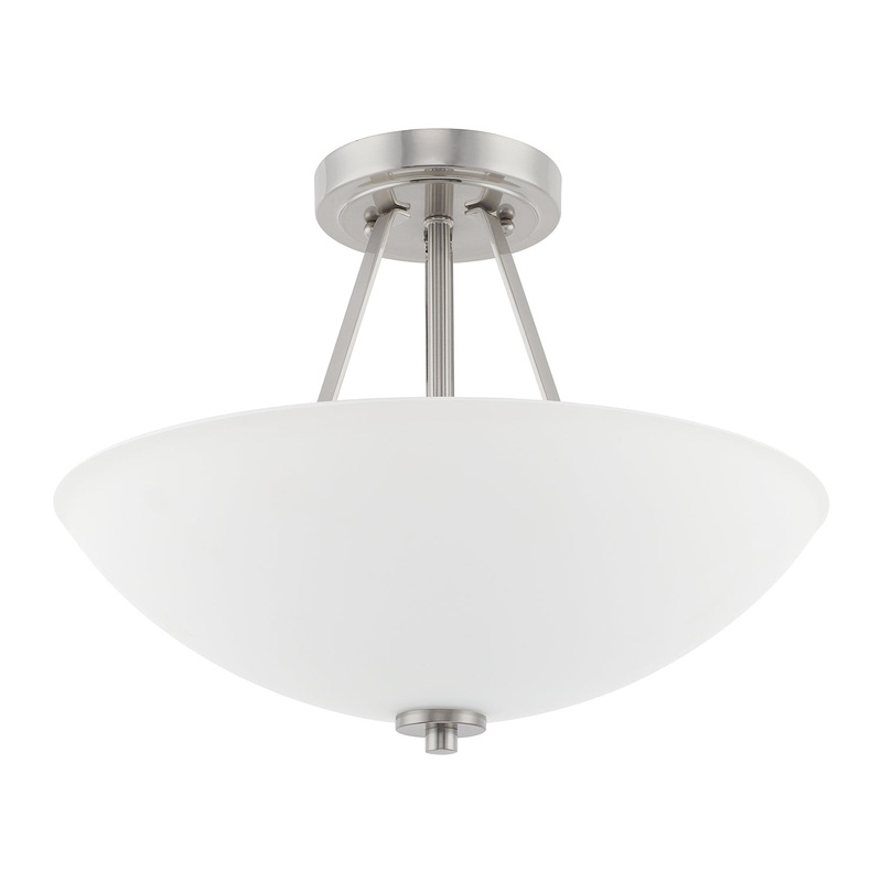 Stewart 2-Light Semi-Flush Mount in Brushed Nickel