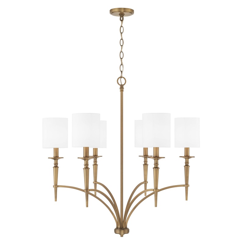 Abbie 6-Light Chandelier in Aged Brass