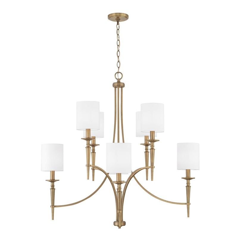 Abbie 8-Light Chandelier in Aged Brass