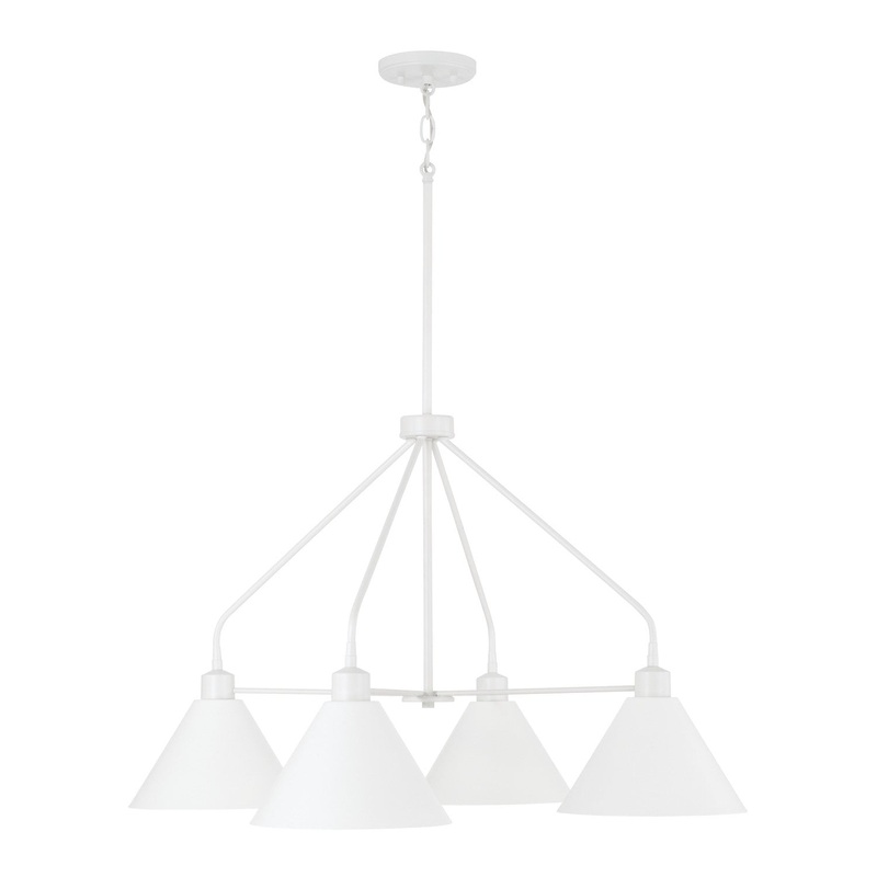 Alden 4-Light Chandelier in Matte White
