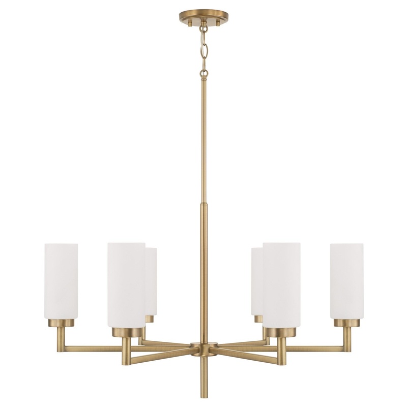 Alyssa 6-Light Chandelier in Aged Brass