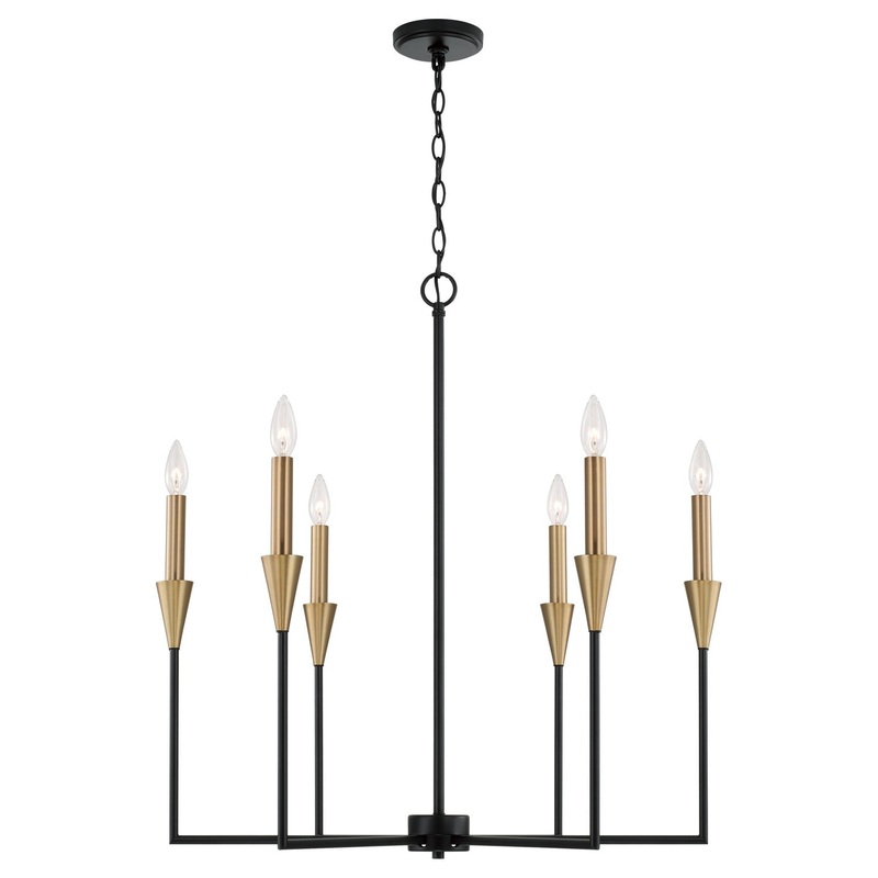 Avant 6-Light Chandelier in Aged Brass and Black