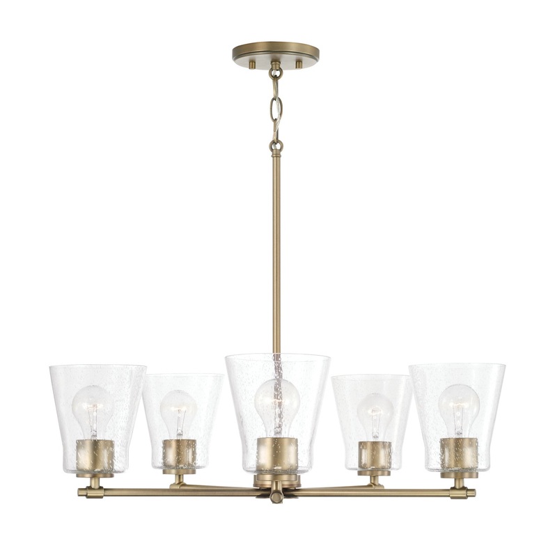 Baker 5-Light Chandelier in Aged Brass
