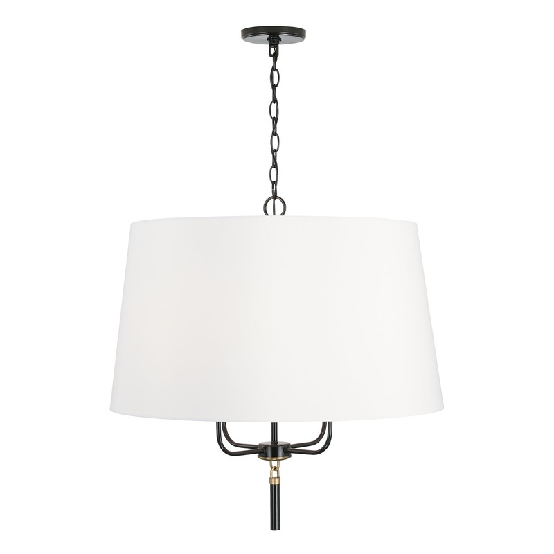 Beckham 4-Light Pendant in Glossy Black and Aged Brass