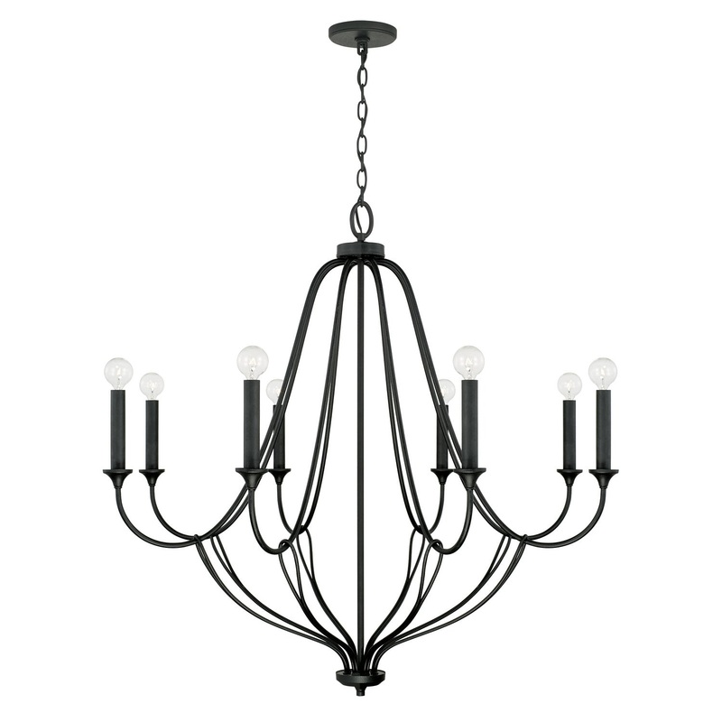 Bentley 8-Light Chandelier in Black Iron