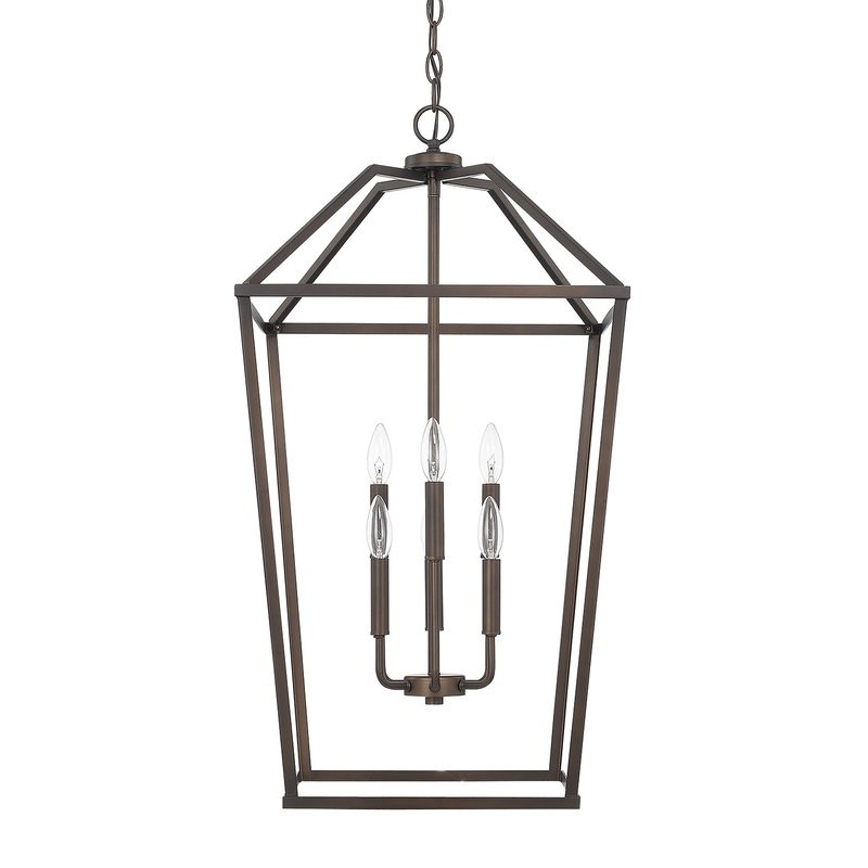 Birch 6-Light Foyer Pendant in Bronze