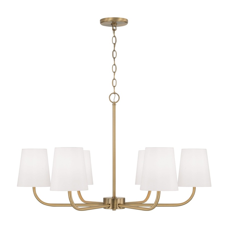 Brody 6-Light Chandelier in Aged Brass