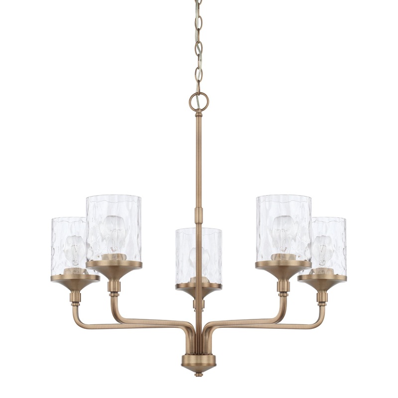 Colton 5-Light Chandelier in Aged Brass