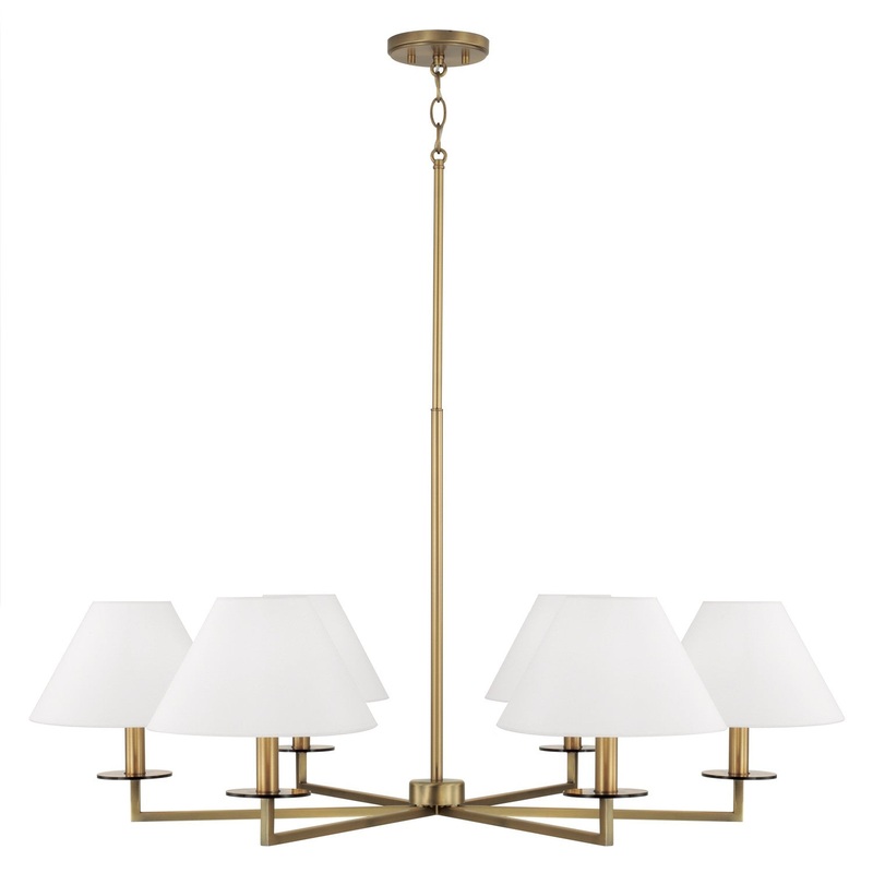 Gilda 6-Light Chandelier in Aged Brass