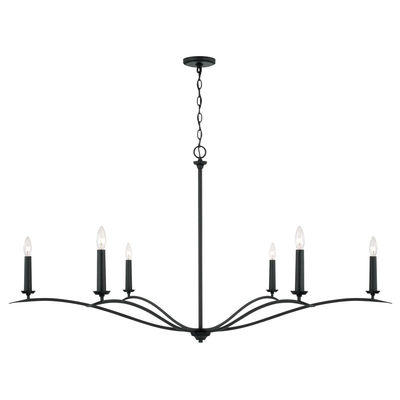 Grady 6-Light Chandelier in Black Iron