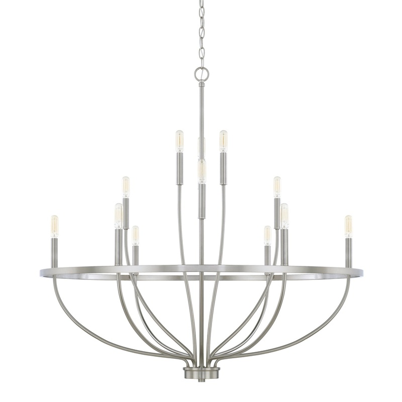 Greyson 12-Light Chandelier in Brushed Nickel
