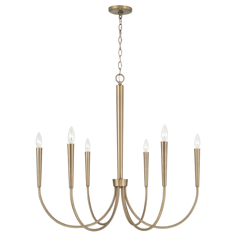 Holden 6-Light Chandelier in Aged Brass
